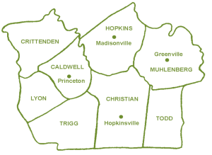 Pennyroyal county map